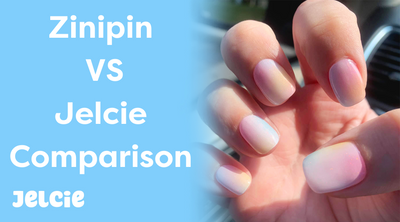 Zinipin VS Jelcie Comparison - Semicured Gel Nail Sticker Edition